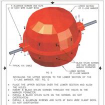 Авиационные заградительные шары-маркеры для маркировки высоковольтных проводов Красные шары на линиях электропередач